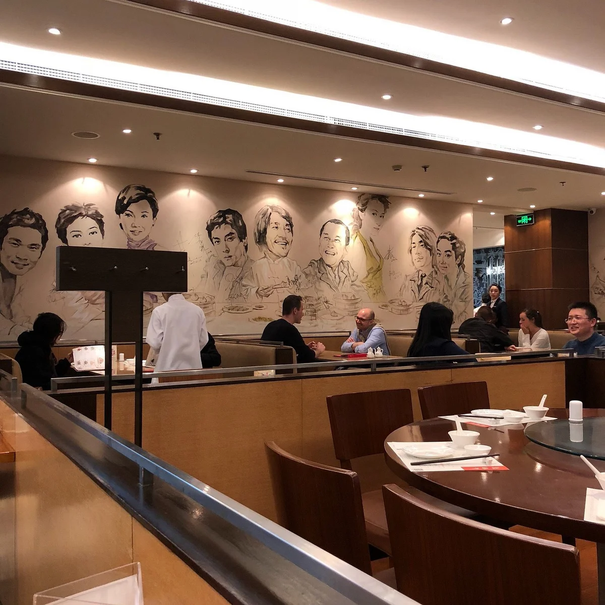 Din Tai Fung's polished interior, designed for efficient service and comfortable group dining